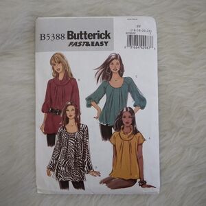 BUTTERICK B5388 Sz 16-22 Misses A Line Top In 4 Variations, FAST & EASY